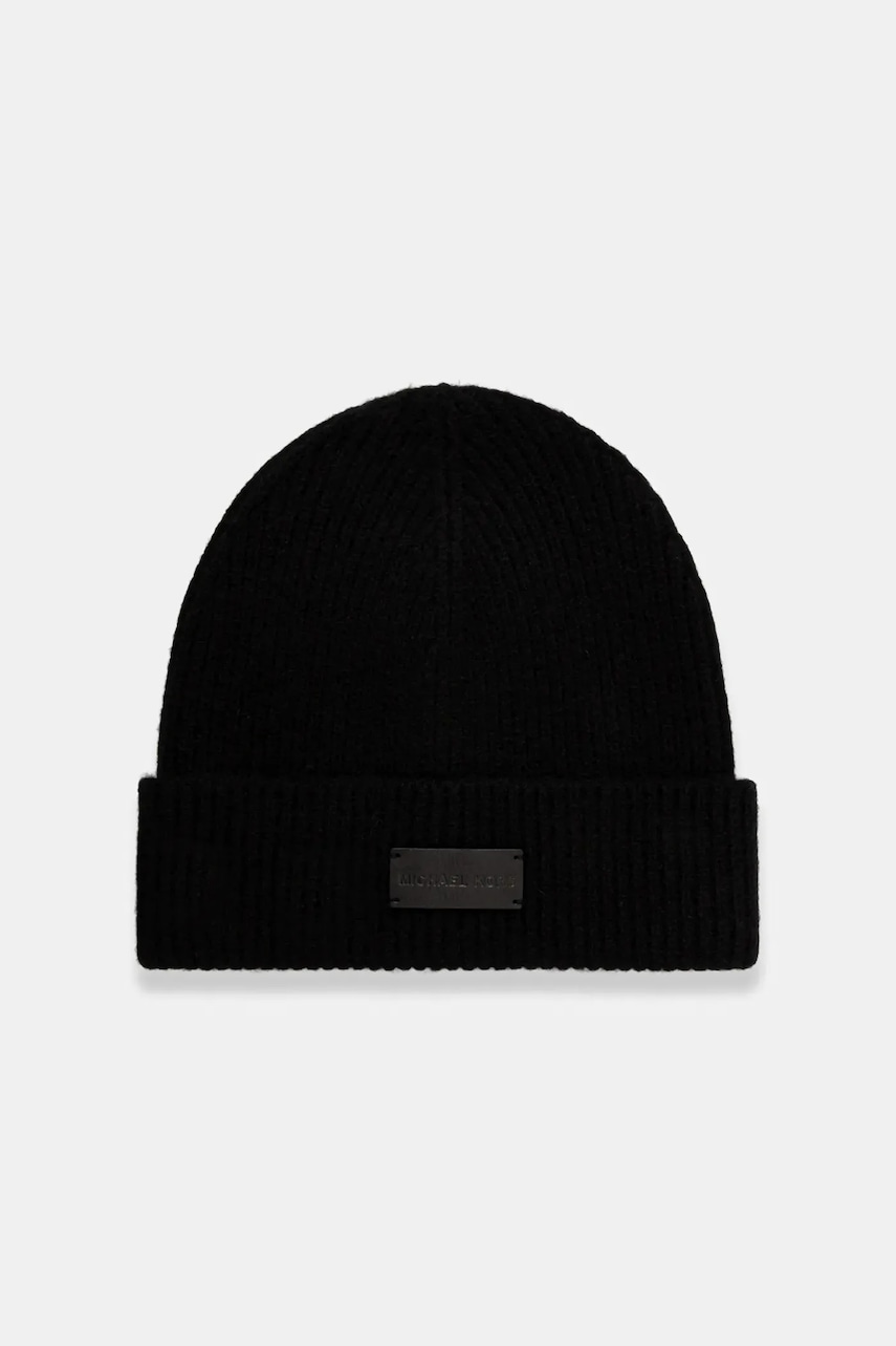 Michael Kors căciulă de lână culoarea negru, MKMC539771