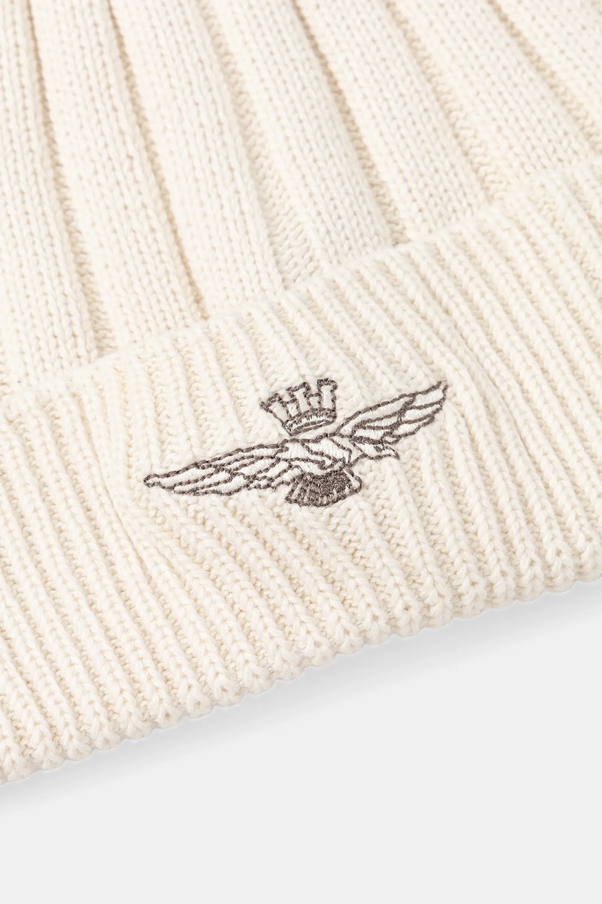 Хлопковая шапка Aeronautica Militare цвет бежевый  CU0063UL00485