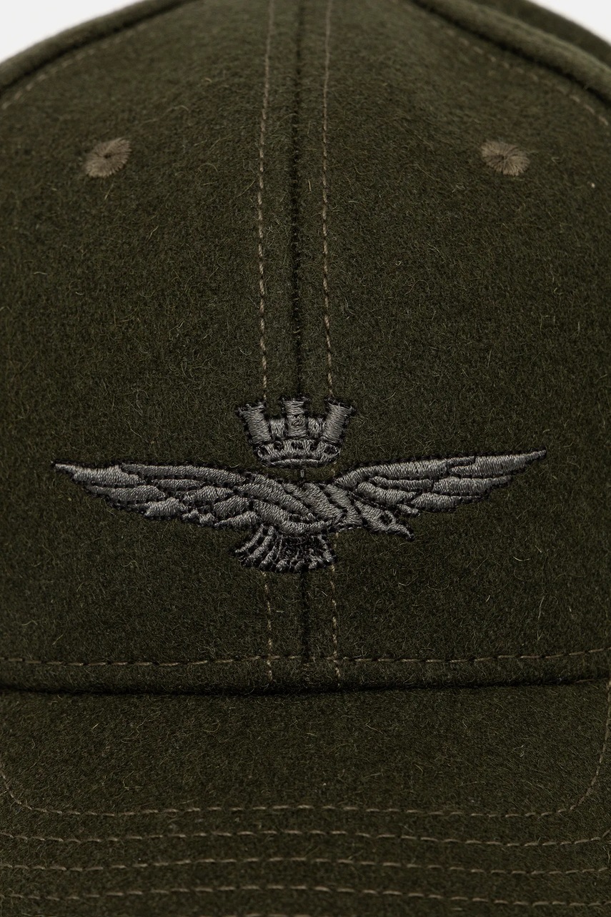 Шерстяная кепка Aeronautica Militare цвет зелёный HA1085UCT02333