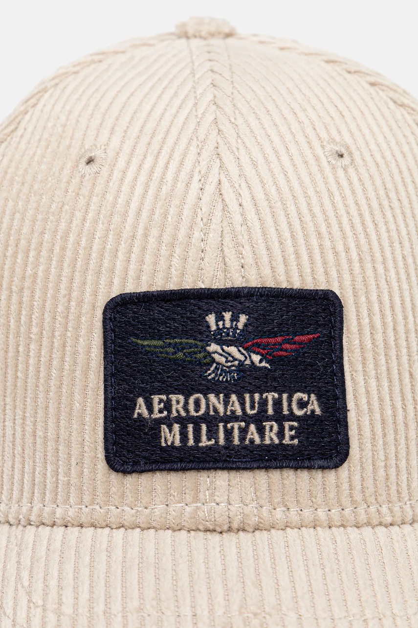 Вельветовая кепка Aeronautica Militare цвет бежевый HA1231UCT04238
