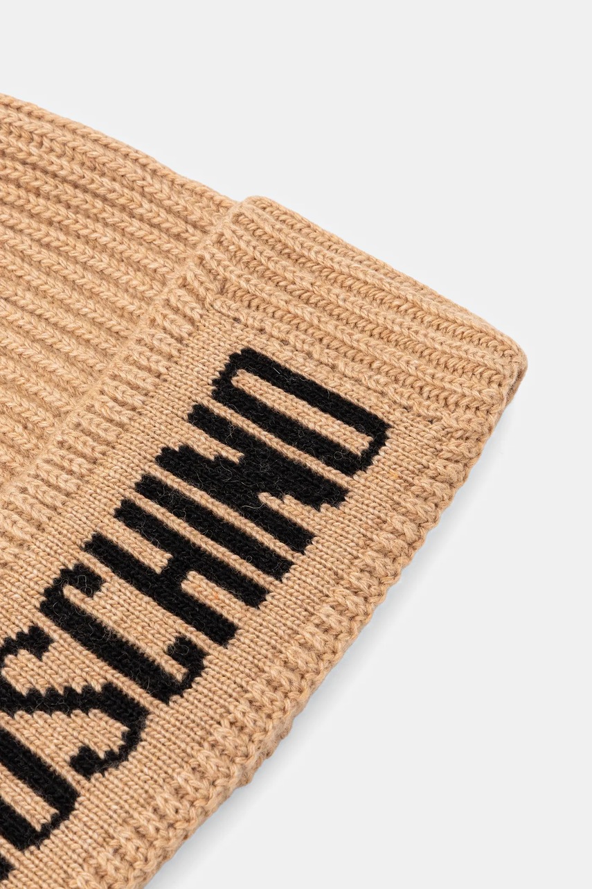 Шапка с шерстью Moschino цвет коричневый M5875 60808 Шапка с шерстью Moschino цвет коричневый M5875 60808