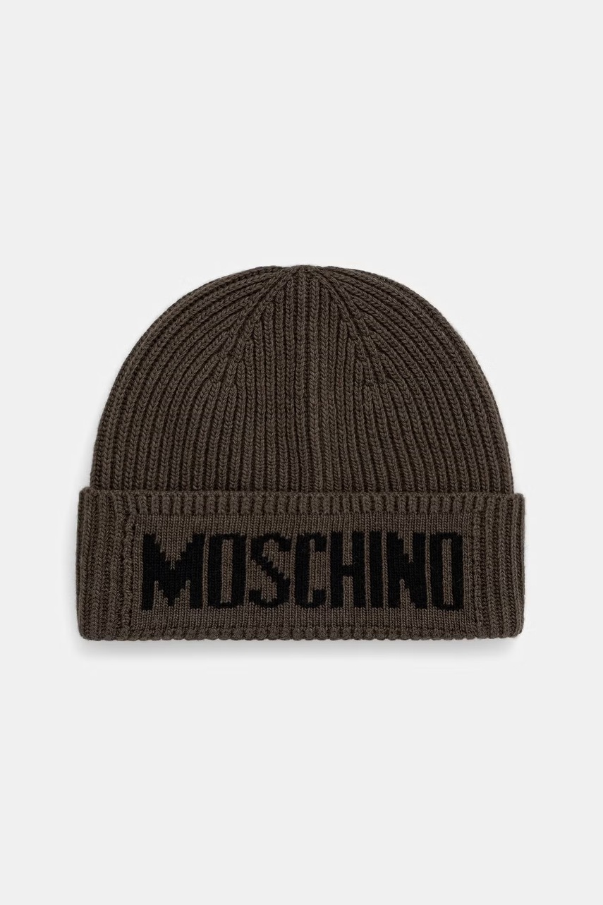 Moschino czapka męska z dodatkiem wełny