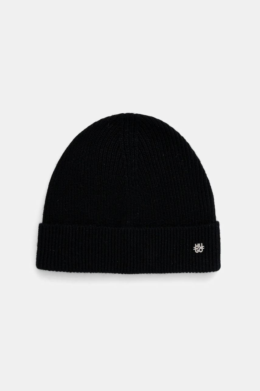 HUGO căciulă de casmir culoarea negru, 50551731