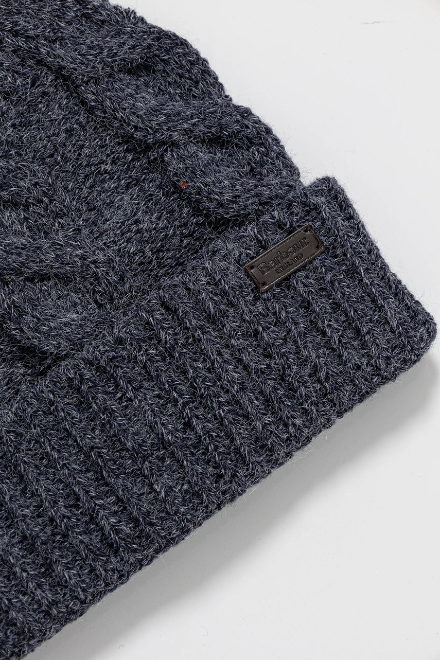 Σκούφος και κασκόλ Barbour χρώμα: ναυτικό μπλε, MGS0096 φωτογραφία