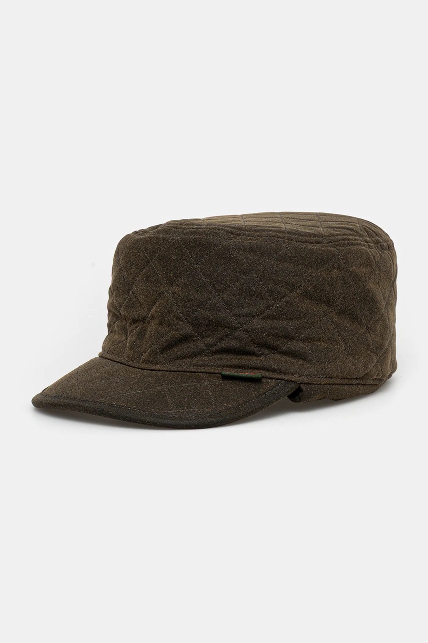 Levně Bavlněná čepice Barbour zelená barva, MHA0044