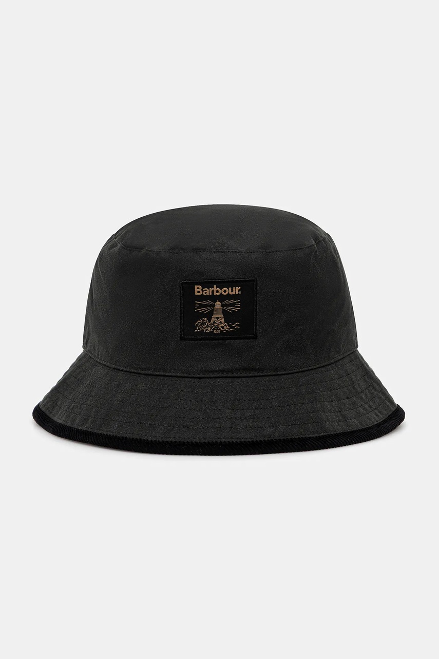 Barbour palarie din bumbac Field Wax Bucket Hat culoarea verde, MHA0921SG91