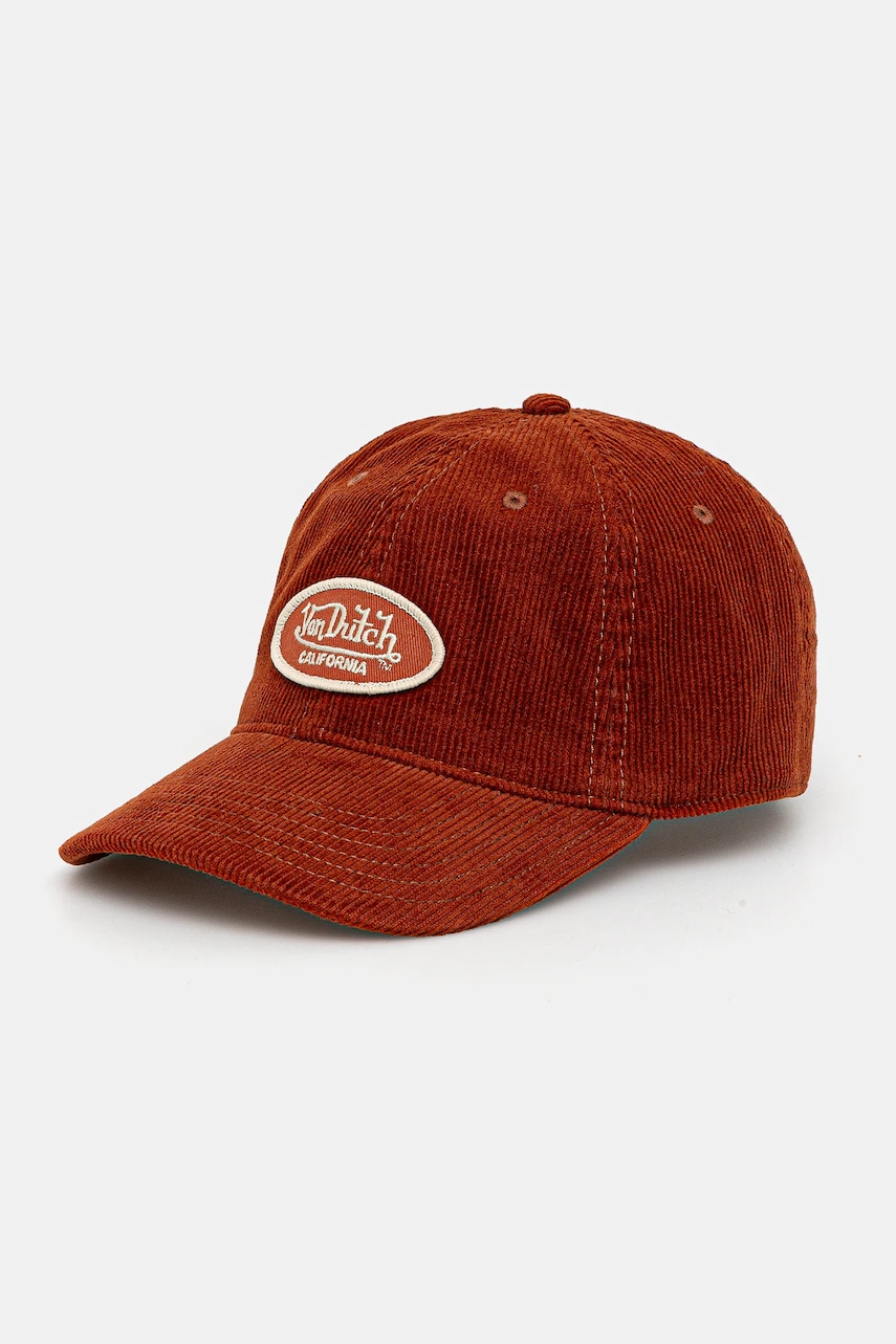 Levně Bavlněná baseballová čepice Von Dutch hnědá barva, VD.1.CD.LOG