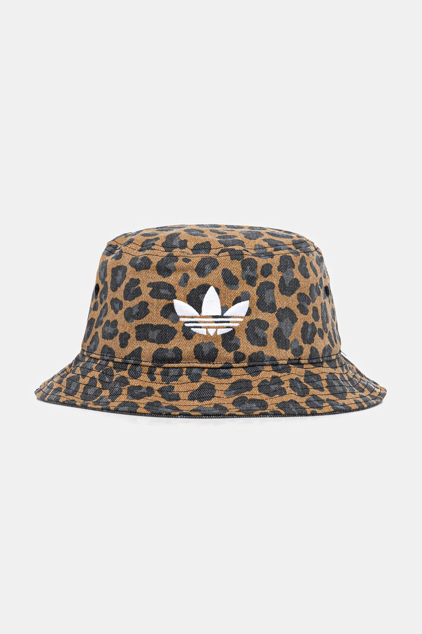 Levně Bavlněný klobouk adidas Originals Leo B H hnědá barva, JX0603