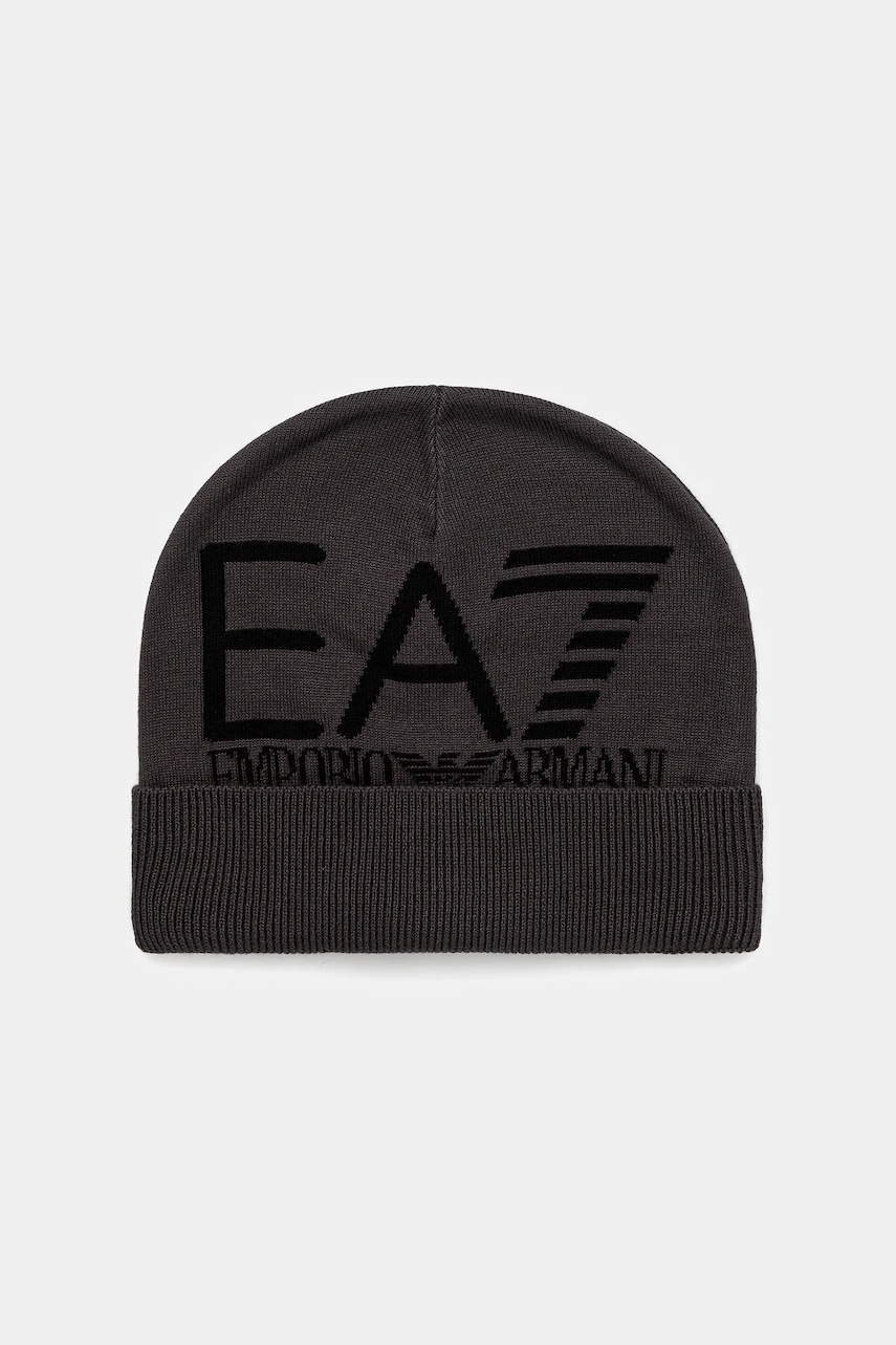 Levně Čepice EA7 Emporio Armani šedá barva, AF11994.7X000006