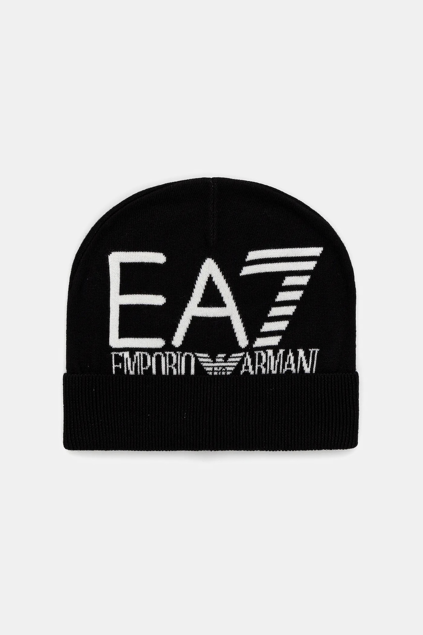 Levně Čepice EA7 Emporio Armani černá barva, AF11994.7X000006
