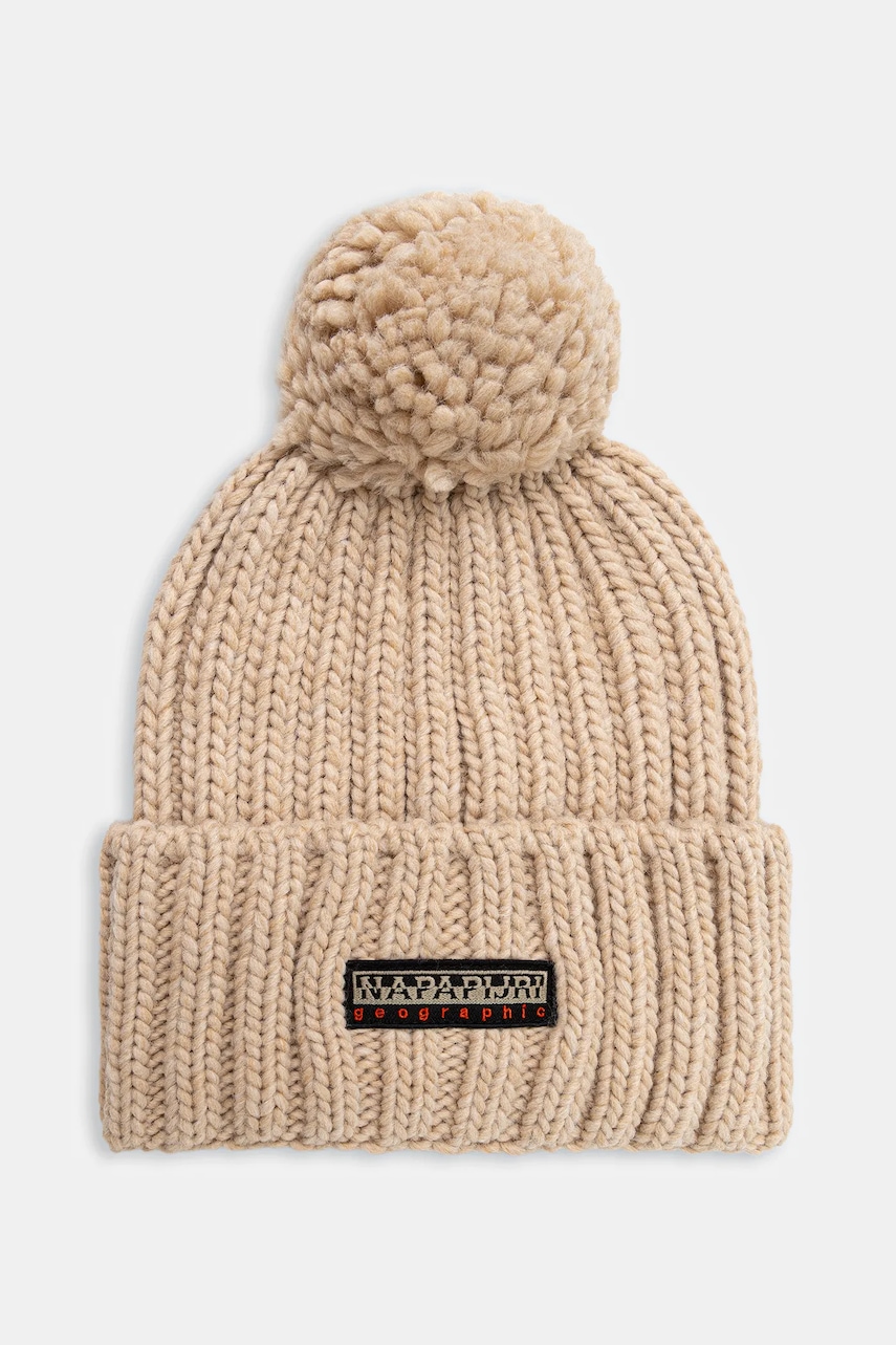Napapijri căciulă de lână Fea 2 culoarea bej, NP0A4GKAN1J1