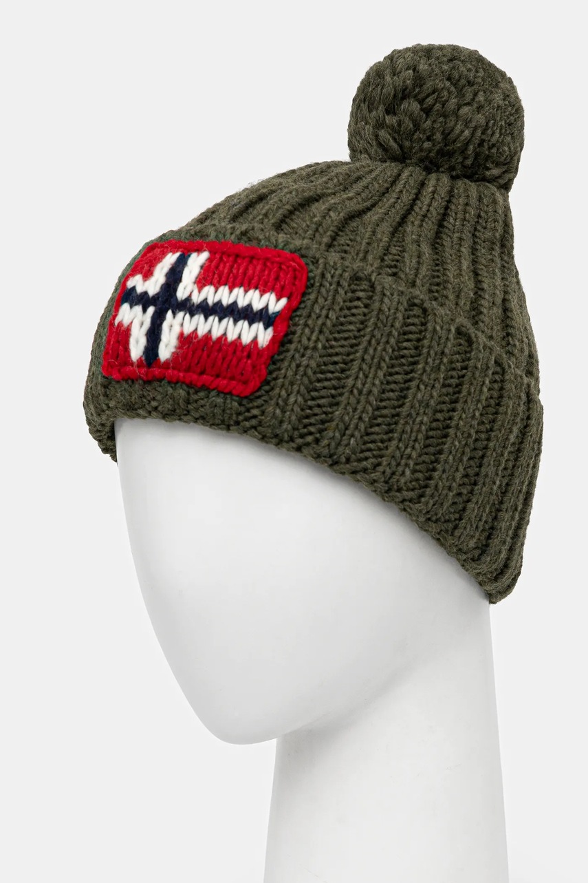 Шапка с примесью шерсти Napapijri Semiury 5 цвет зелёный  NP0A4GKBG0A1