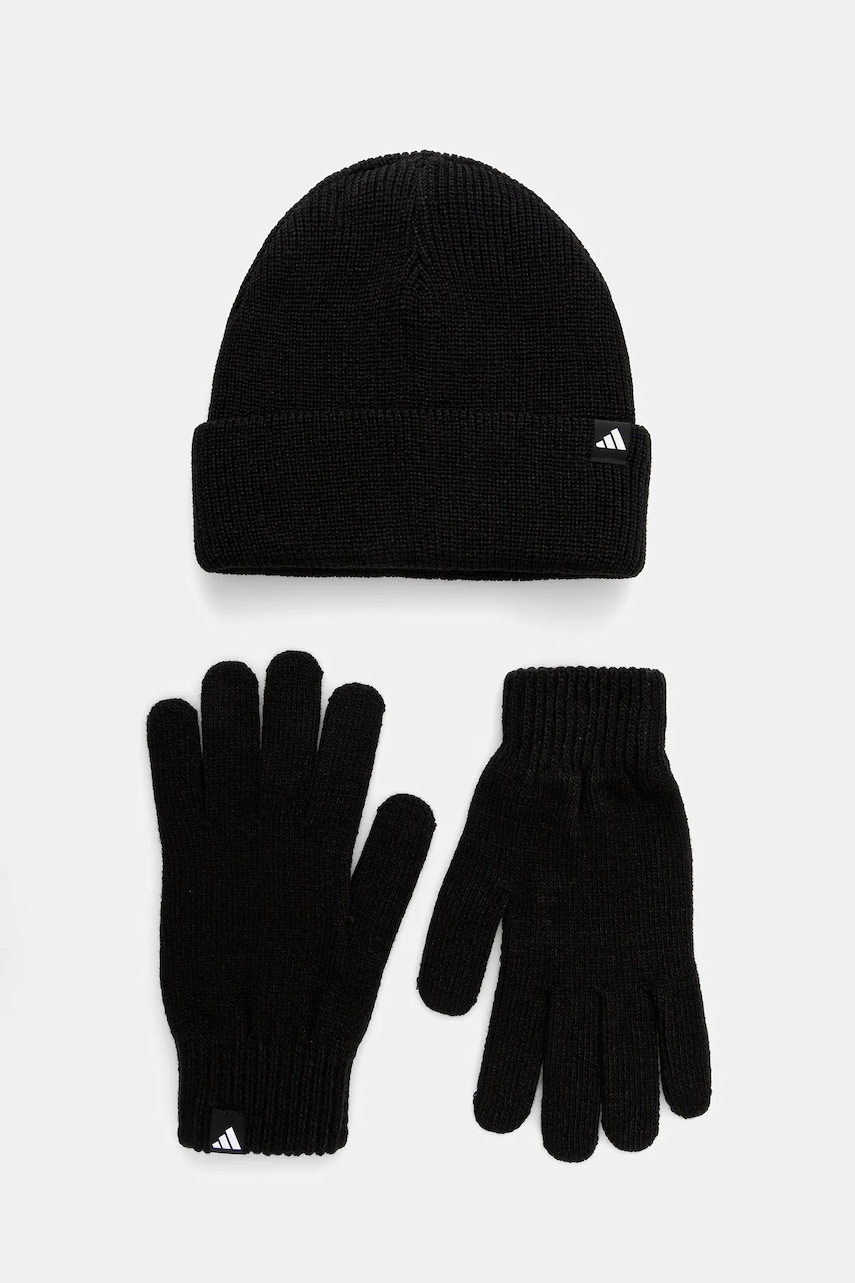 adidas căciulă și mănuși Glove Beanie culoarea negru, JN9443