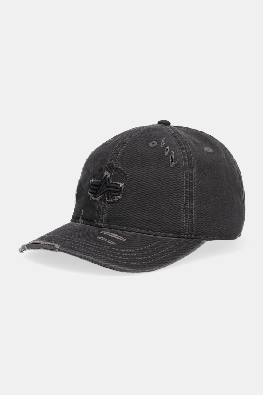 Levně Bavlněná baseballová čepice Alpha Industries šedá barva, 258901.03