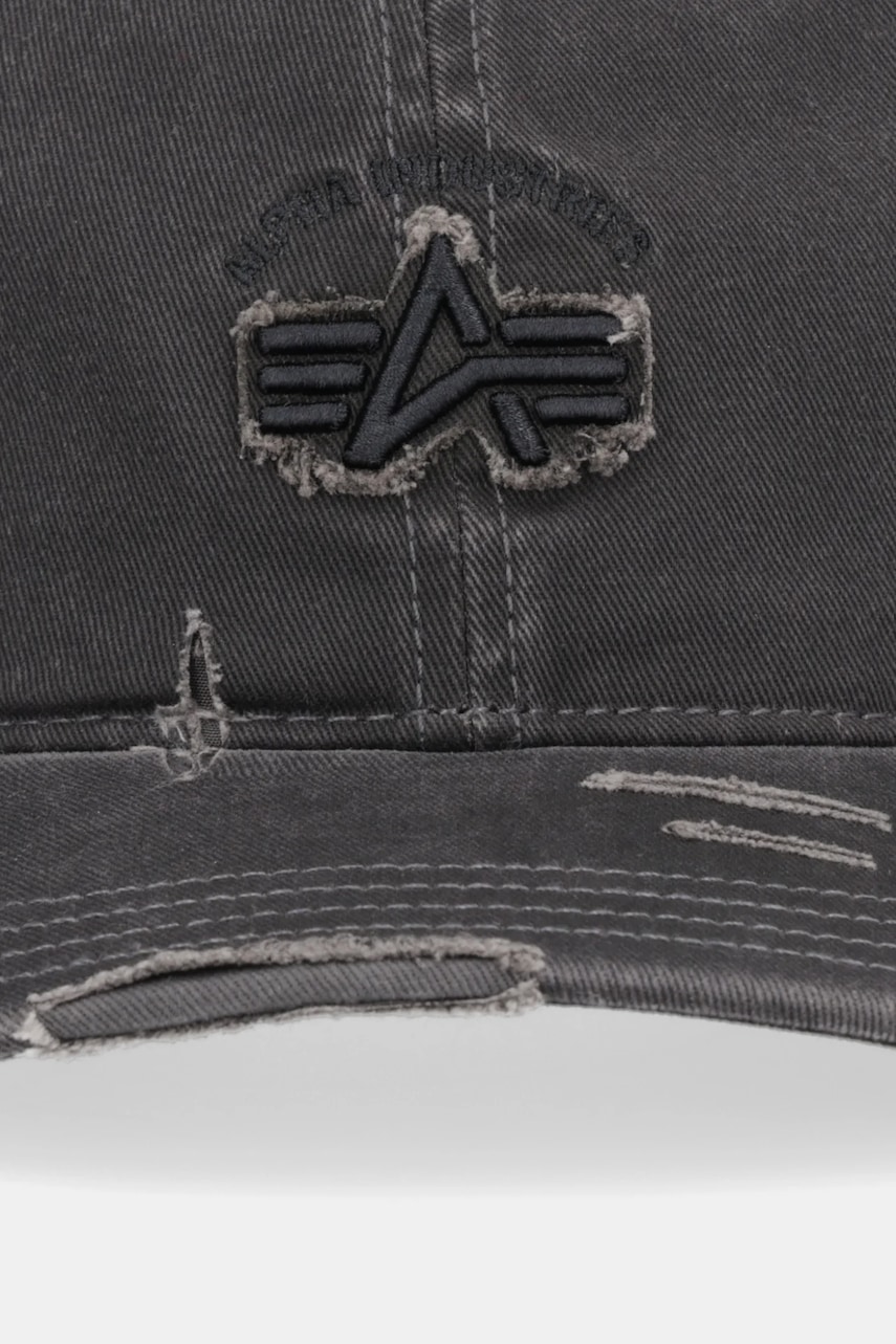 Хлопковая кепка Alpha Industries цвет серый 258901.03 Хлопковая кепка Alpha Industries цвет серый 258901.03