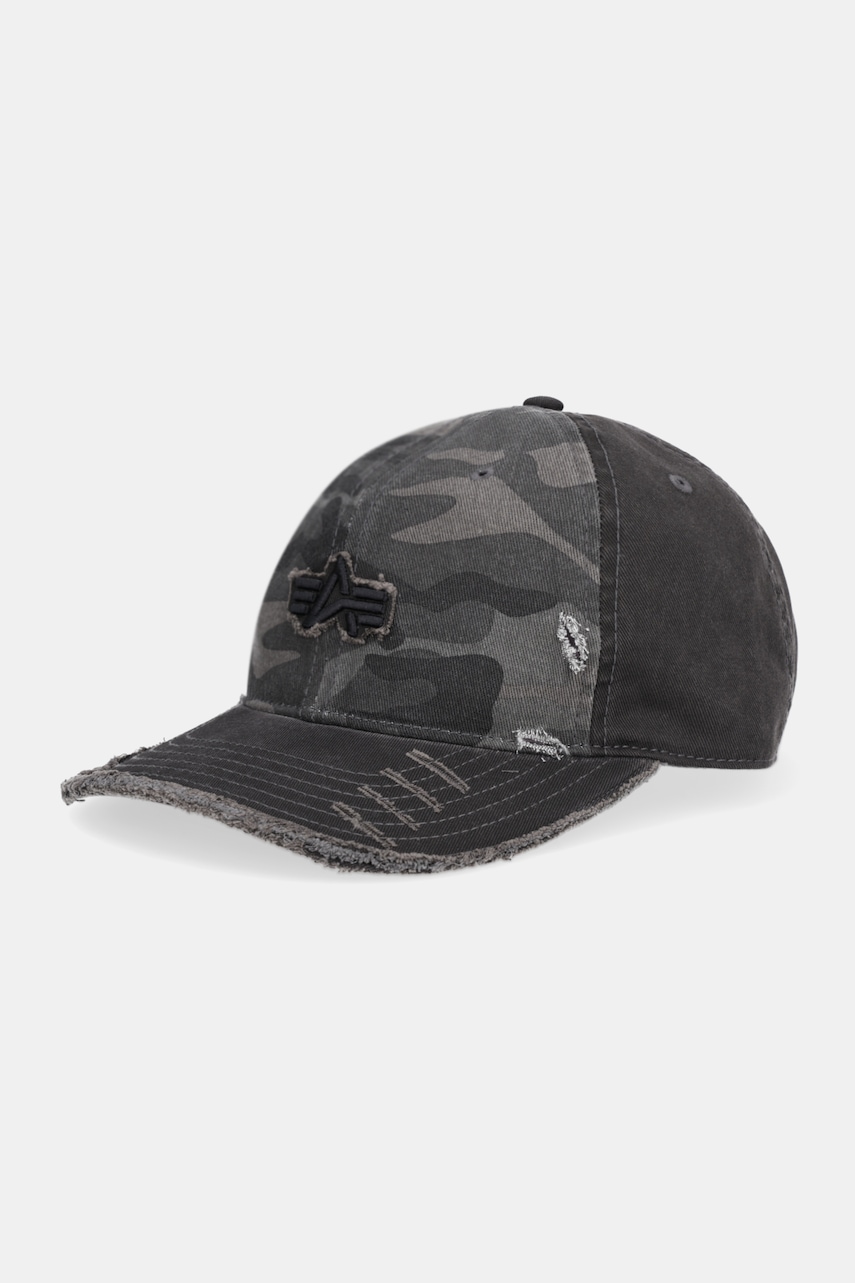 Levně Bavlněná baseballová čepice Alpha Industries šedá barva, 258903.125