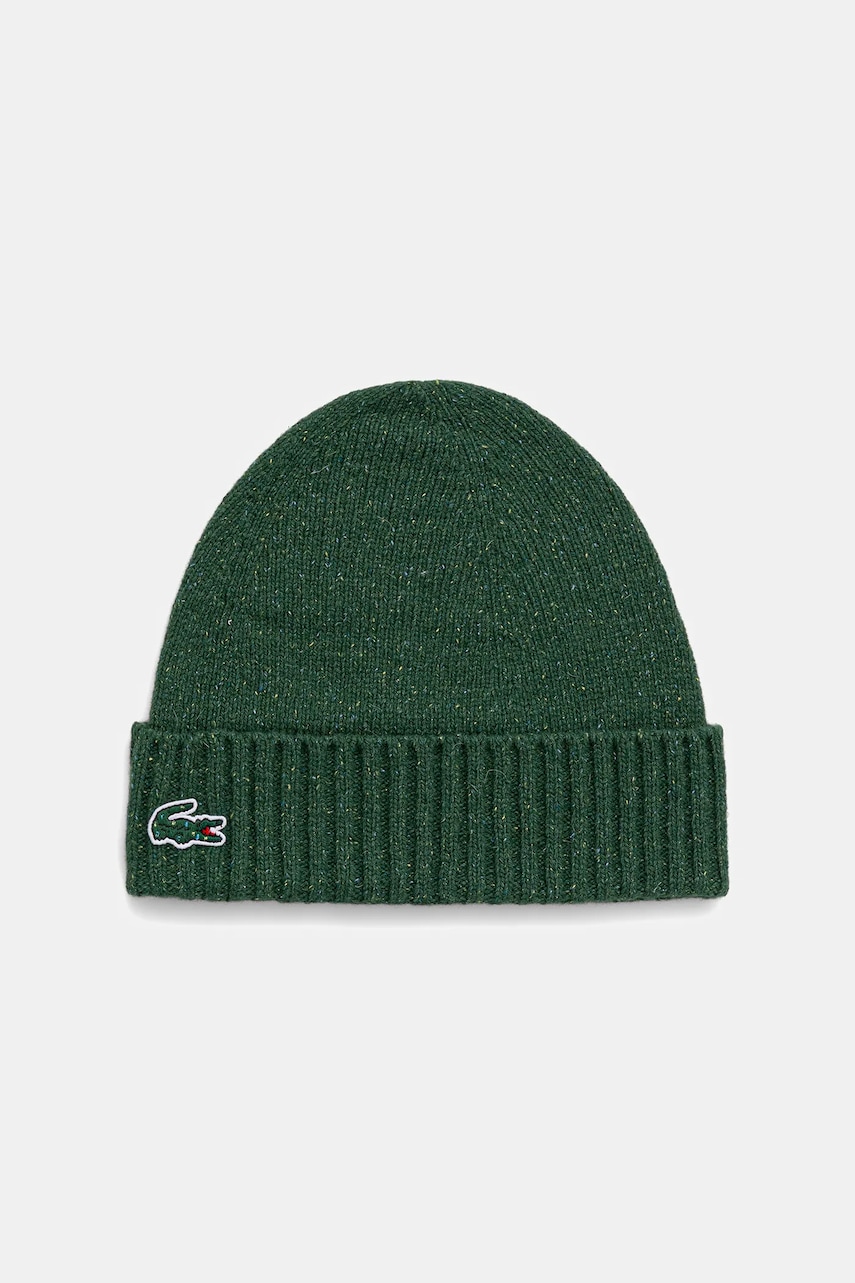 Lacoste pălărie din amestec de lână culoarea verde, RB5995