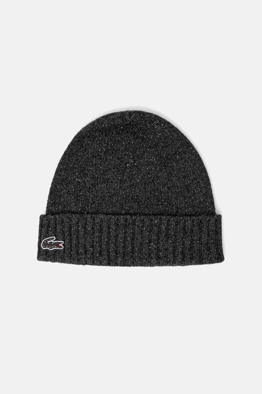 Lacoste pălărie din amestec de lână culoarea gri, RB5995