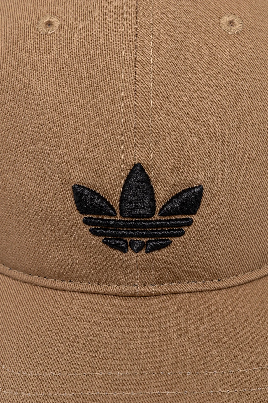 Хлопковая кепка adidas Originals цвет бежевый JY5064