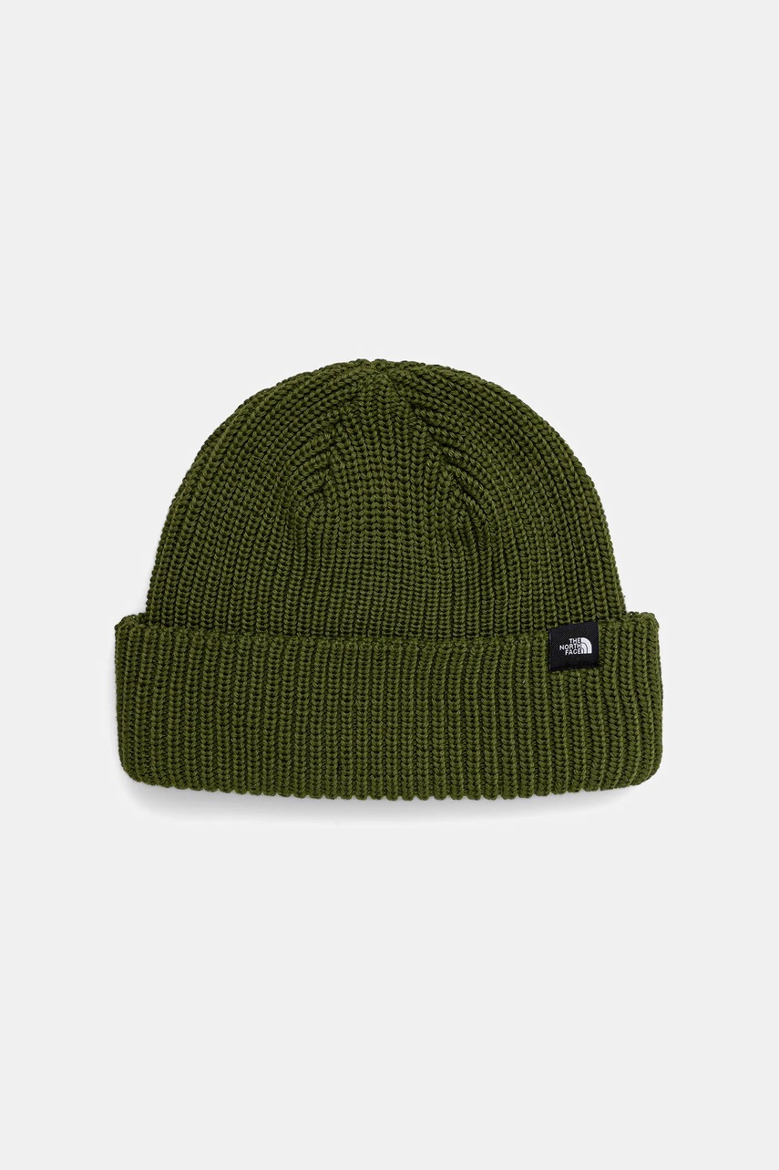 Čepice The North Face Fisherman Beanie zelená barva, NF0A55JGBRI1