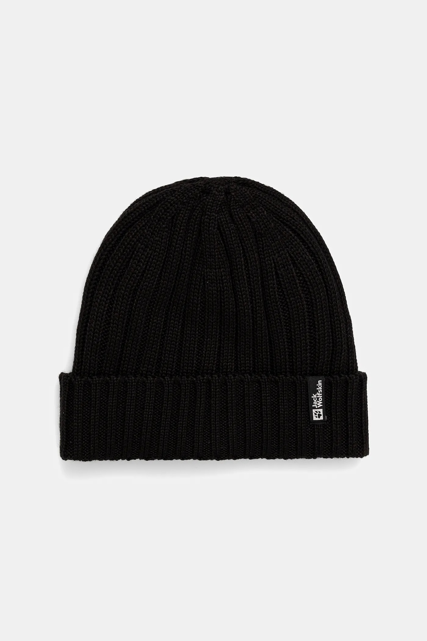 Jack Wolfskin pălărie din amestec de lână RIB KNIT culoarea negru, 1907122