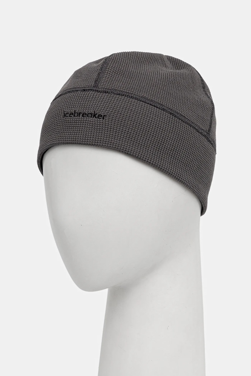 Шапка с шерстью Icebreaker Merino 260 Waffle цвет серый  IB0A57AI0D51