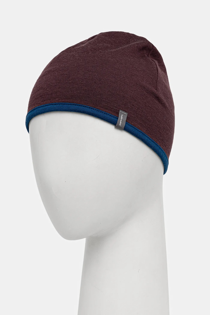 Двусторонняя шерстяная шапка Icebreaker 200 Oasis цвет бордовый  IBIBM2000H31
