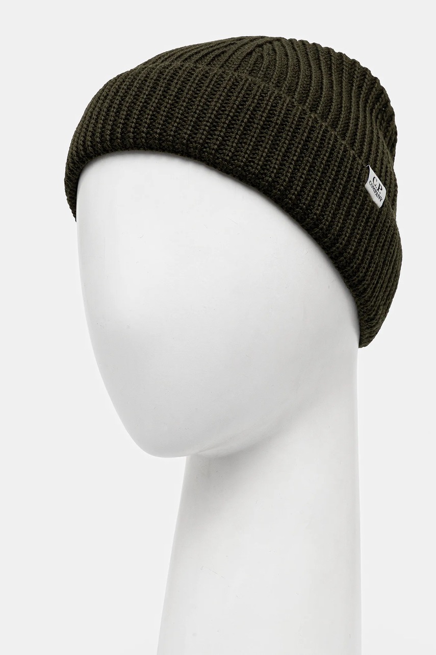 Шерстяная шапка C.P. Company цвет зелёный  19CMAC164A005509A