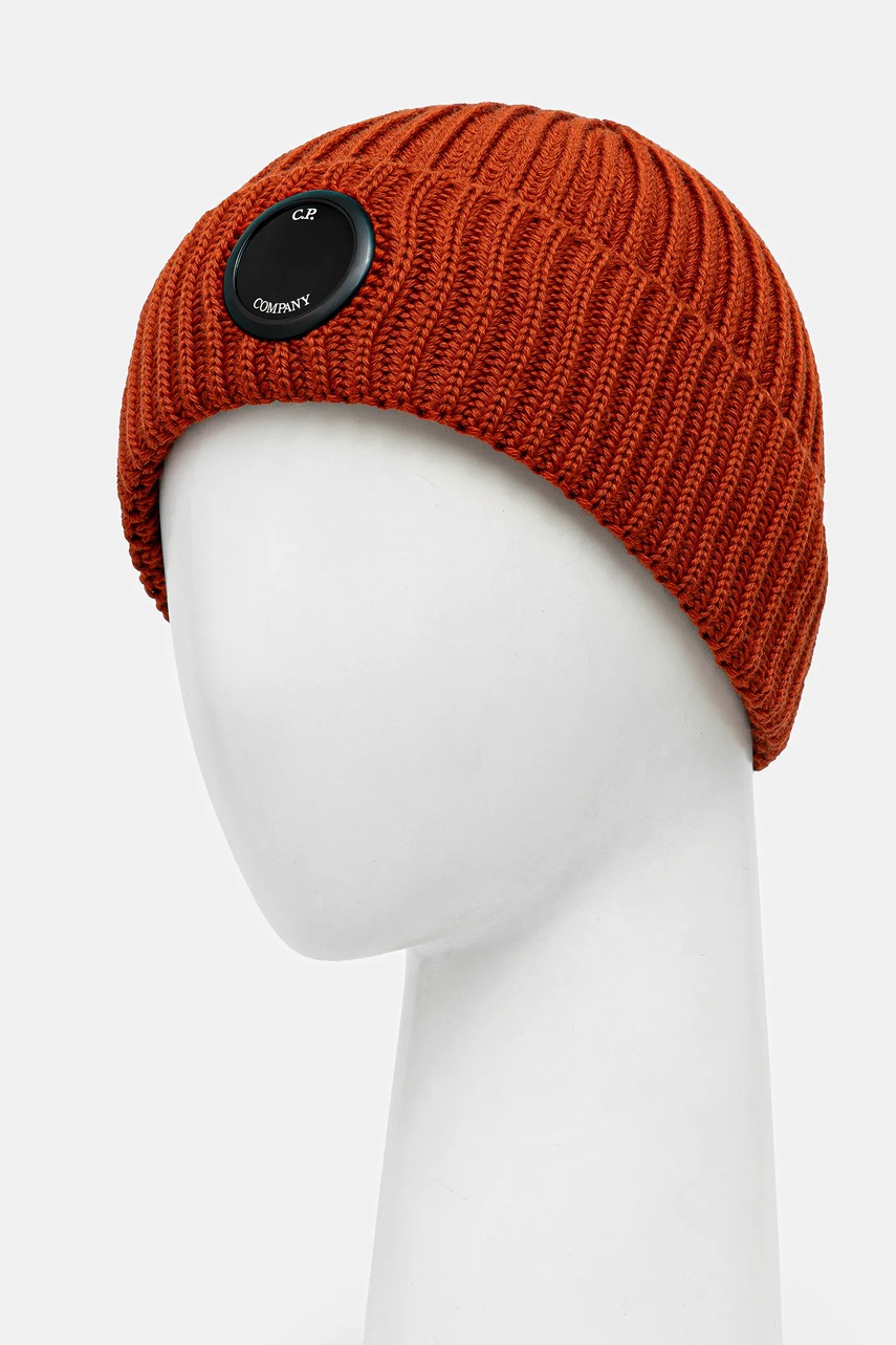 Шерстяная шапка C.P. Company цвет оранжевый  19CMAC739A005509A