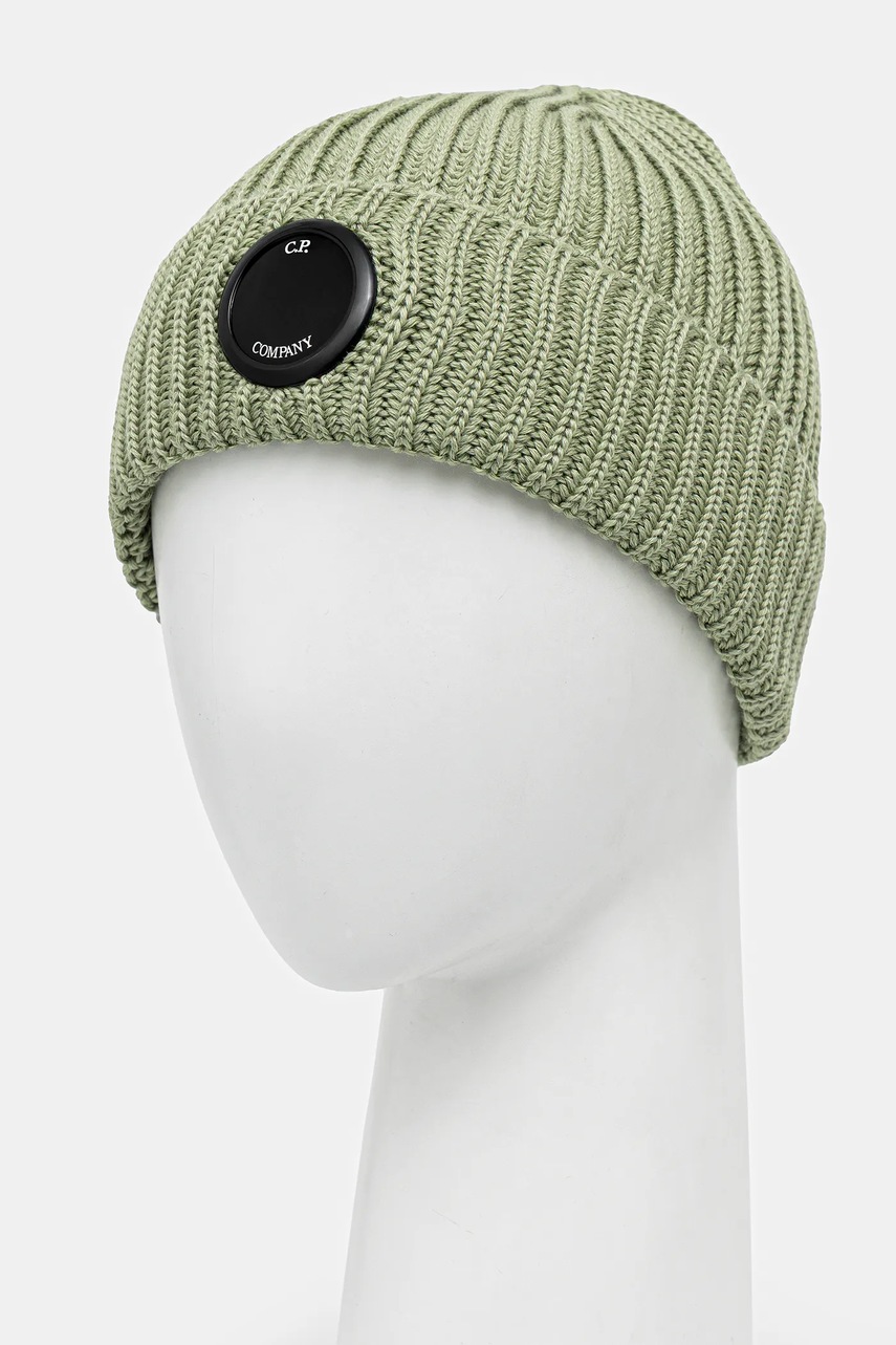 Шерстяная шапка C.P. Company цвет зелёный  19CMAC739A005509A