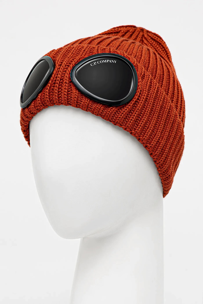 Шерстяная шапка C.P. Company цвет оранжевый  19CMAC742A005509A