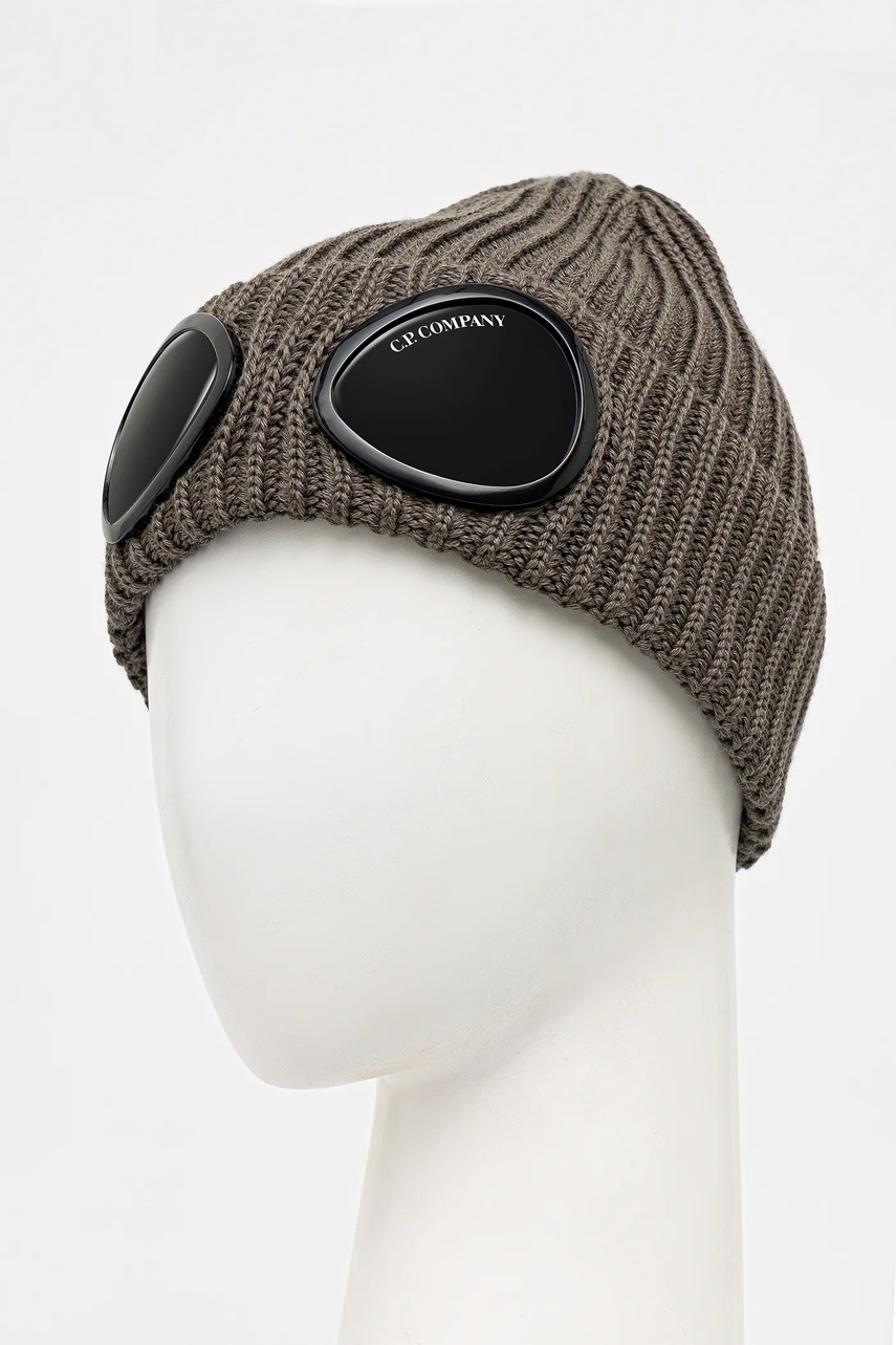 Шерстяная шапка C.P. Company цвет коричневый  19CMAC742A005509A