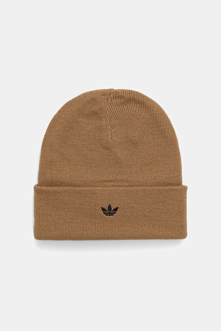 Levně Čepice adidas Originals Adicolor Cuff hnědá barva, JW1115