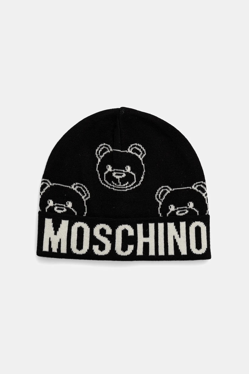 Moschino căciulă de lână culoarea negru, M3321 65443