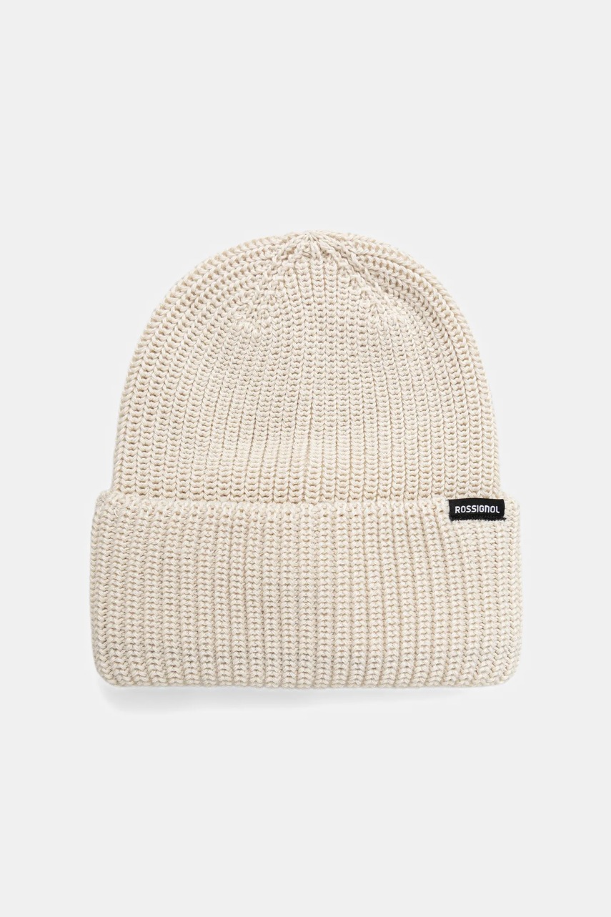 Levně Čepice s příměsí vlny Rossignol béžová barva, RLOMH13