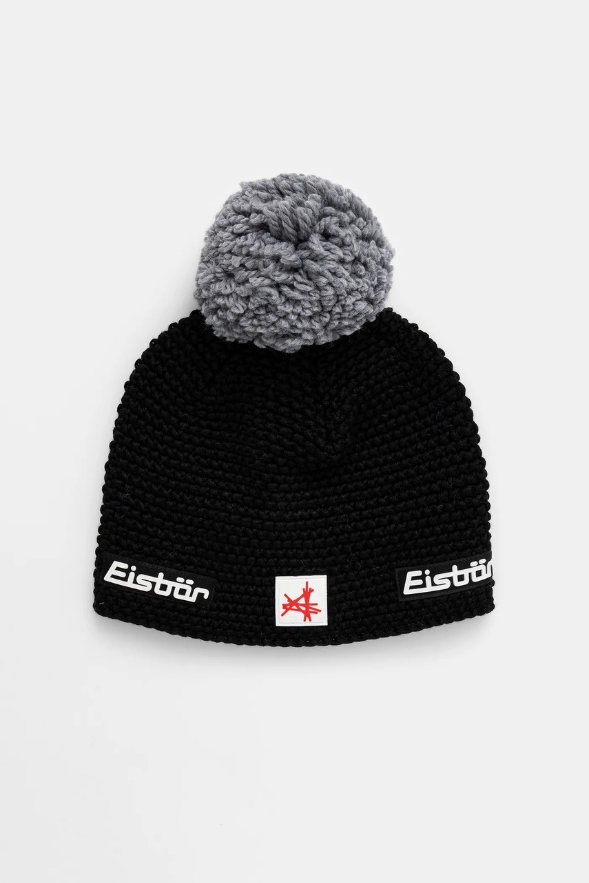 Levně Čepice s příměsí vlny Eisbar Jamie Pompon MÜ SA černá barva, E33171