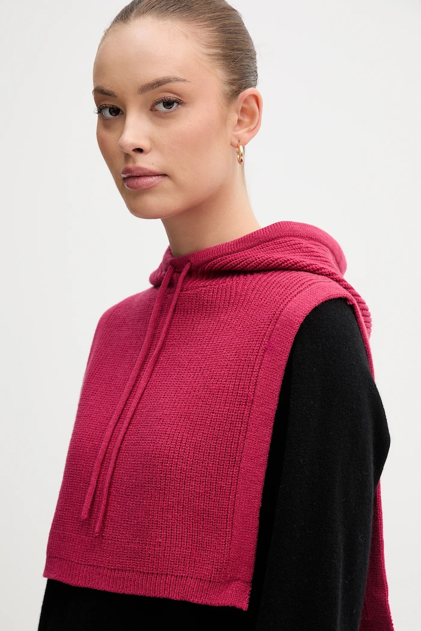 Levně Kapuce United Colors of Benetton růžová barva, 6SCQDU01T