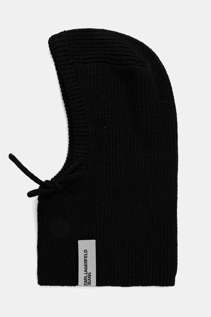 Karl Lagerfeld Jeans cagula din amestec de lână culoarea negru, A4W33126