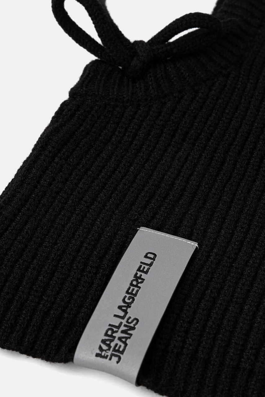 Капор с примесью шерсти Karl Lagerfeld Jeans цвет чёрный A4W33126