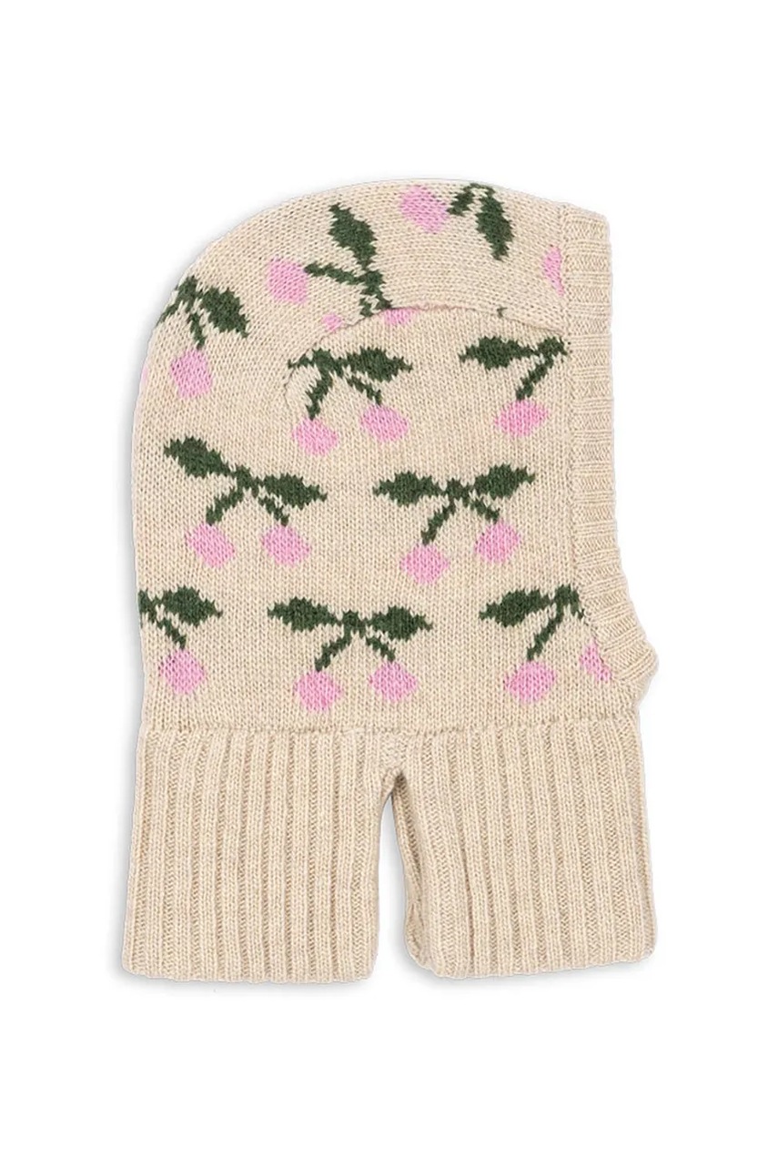 Levně Kukla s přídavkem vlny Konges Sløjd BELOU KNIT BALACLAVA béžová barva, KS103710