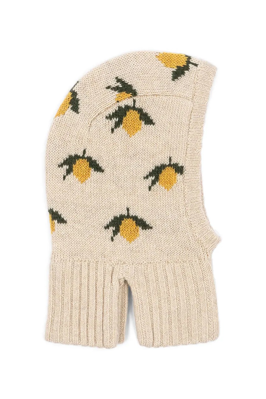 Levně Kukla Konges Sløjd BELOU LEMON KNIT BALACLAVA zelená barva, KS103713