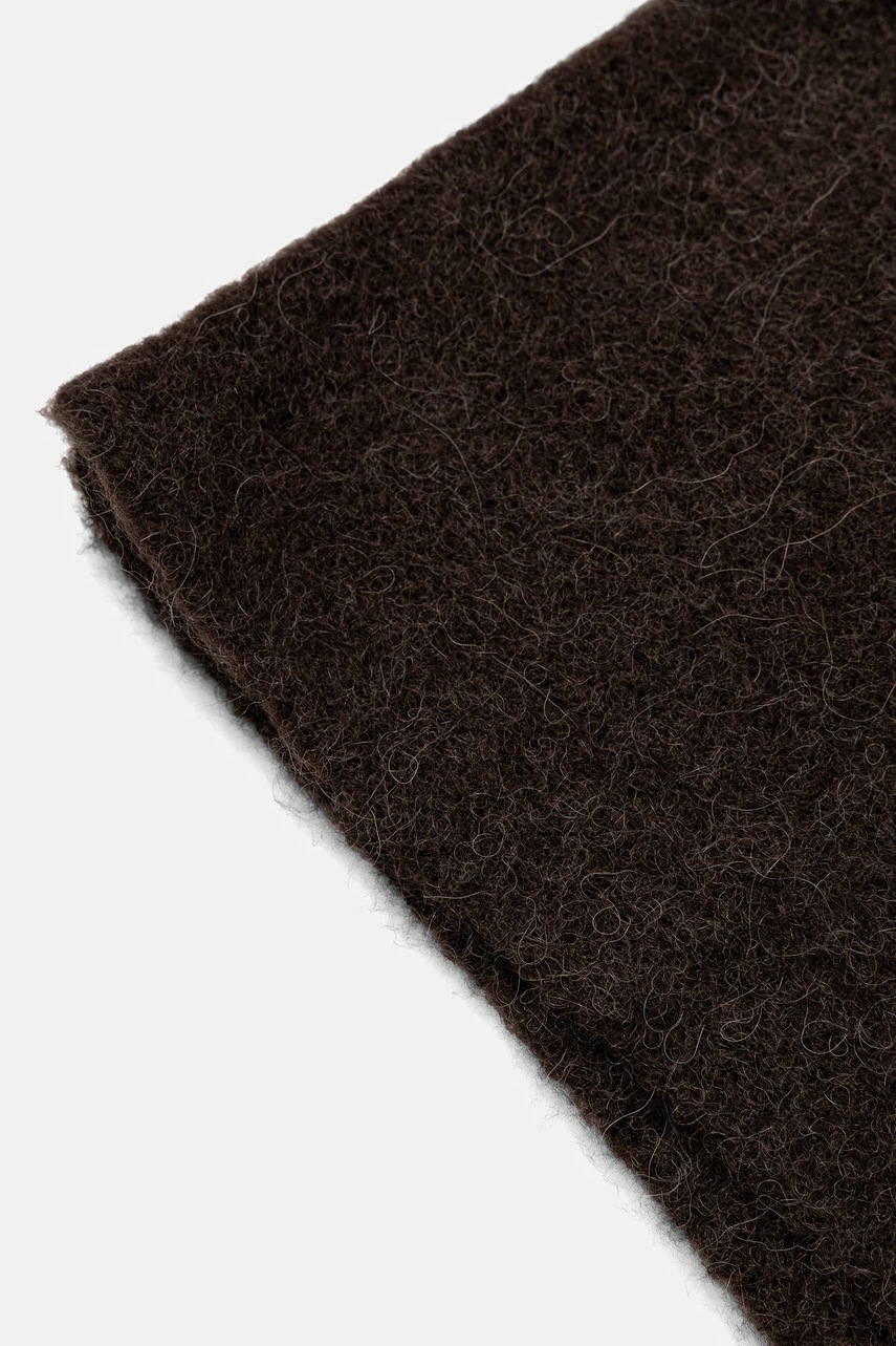 Σκούφος με προσθήκη μαλλιού American Vintage χρώμα: καφέ, VITO22B φωτογραφία