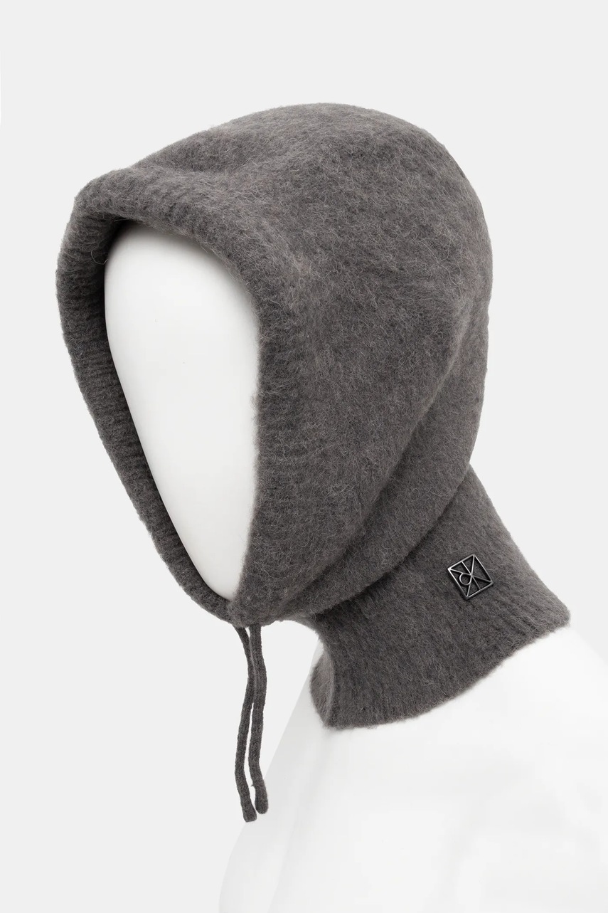 Σκούφος με προσθήκη μαλλιού Calvin Klein χρώμα: γκρι, LV04D8068G φωτογραφία