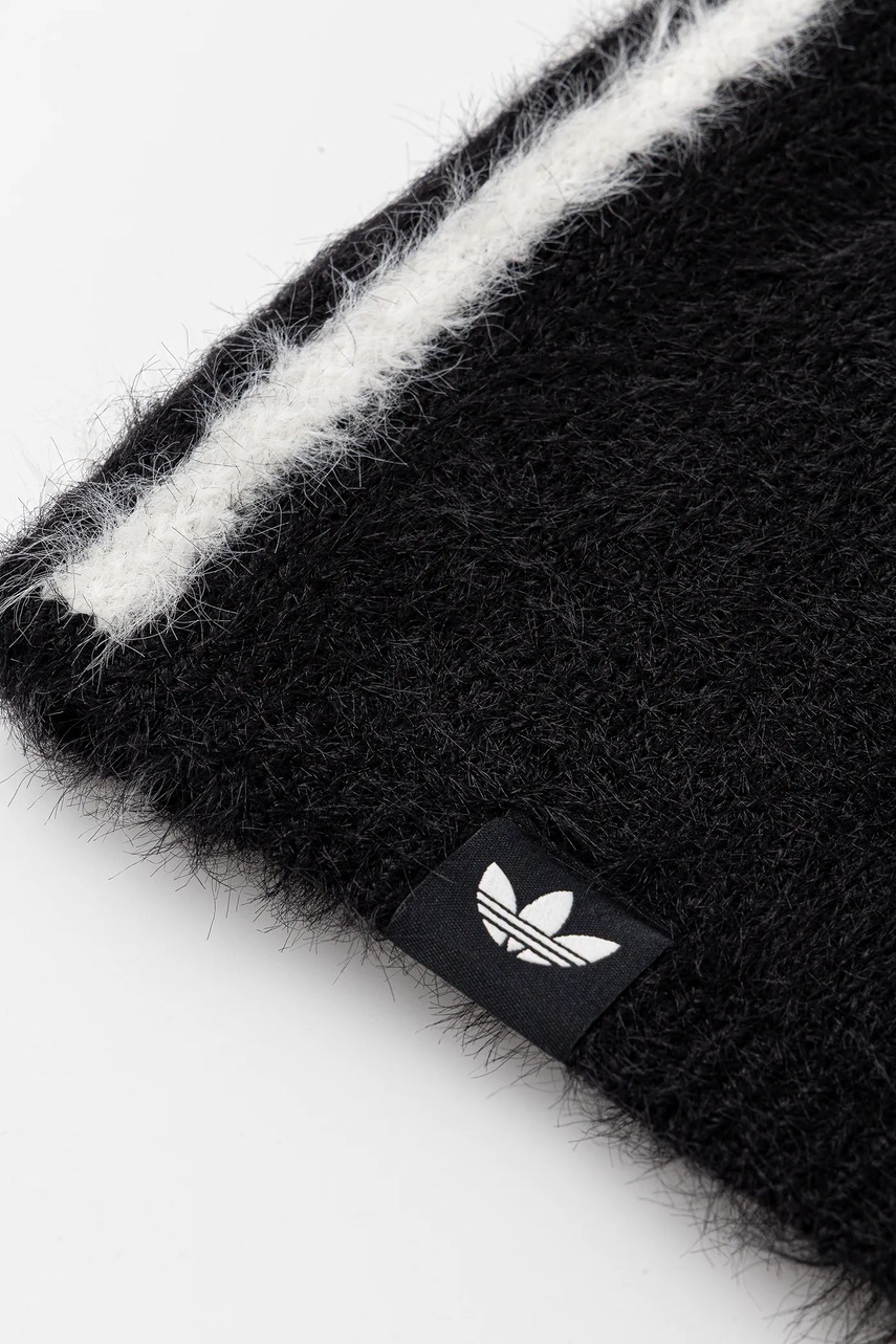 Μπαλακλάβα λαιμού adidas Originals Faux Fur χρώμα: μαύρο, JW7993 φωτογραφία