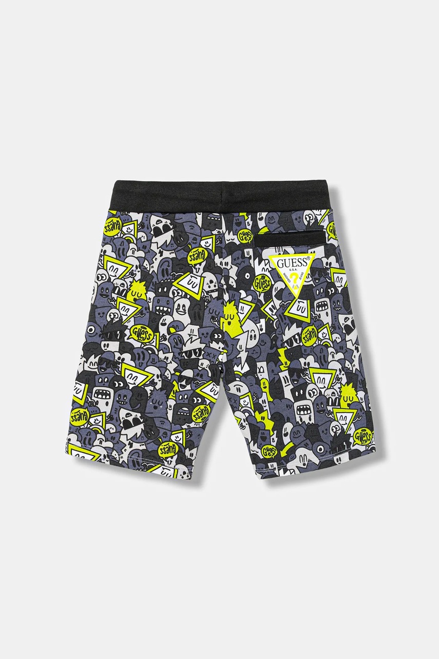 Детские хлопковые шорты Guess цвет зелёный регулируемая талия N5YD00 KA6R4