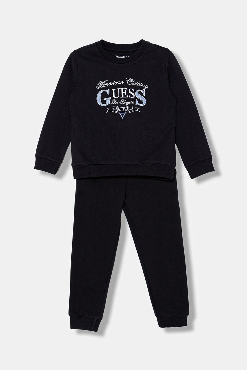 

Детски памучен анцуг Guess в тъмносиньо N5YG14 KA6R0, Тъмносин