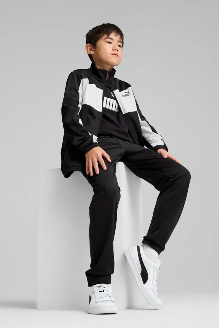 Levně Dětská tepláková souprava Puma PUMA Poly Colorblock Suit B černá barva, 687361