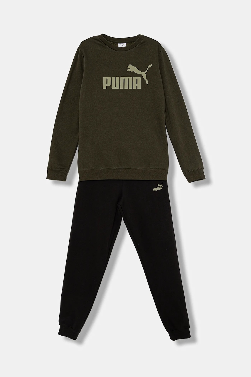 Puma trening copii ESS No.1 Logo Crew Sweat Suit FL B culoarea verde, 689721