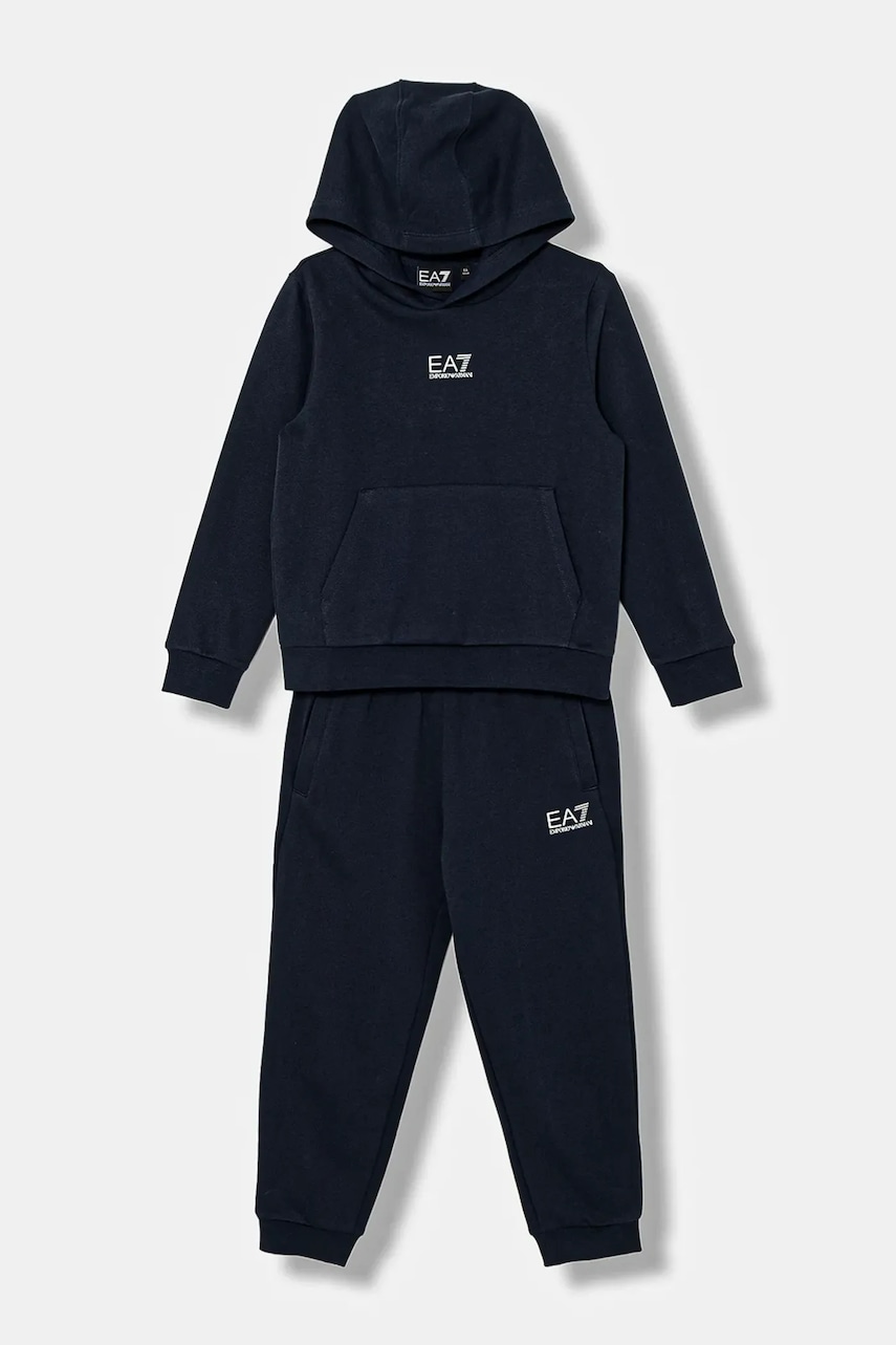 EA7 Emporio Armani trening de bumbac pentru copii culoarea bleumarin, 7B000164 AF10368