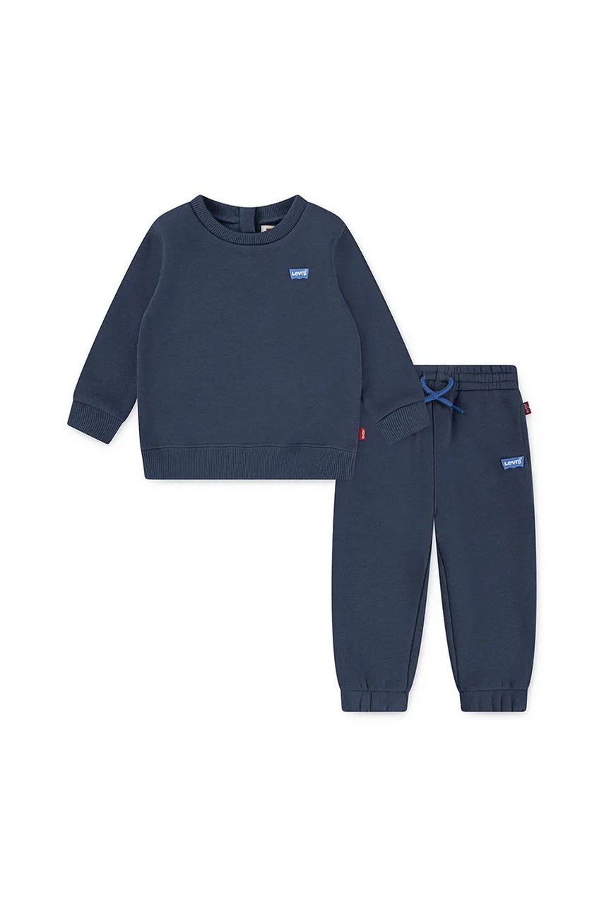 Levně Kojenecká tepláková souprava Levi's HOODIE & JOGGER SET tmavomodrá barva, 6EP012